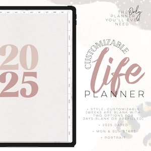 2025 Customizable Life Planner PORTRAIT | Digital life planner easy customizable planner with insert and widgets | All in one Planner