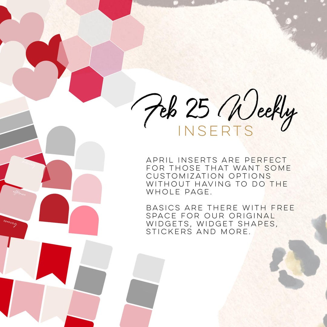 Digital Insert Card February 25 Weekly Digital INSERTS for the Customizable and Life ...