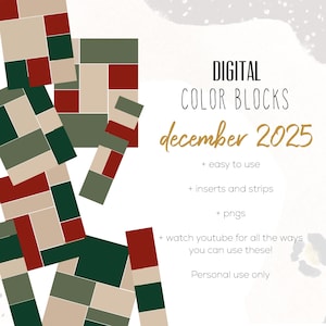 December 25 Color Blocks for the Customizable and Life Digital Planner | Digital inserts and strips