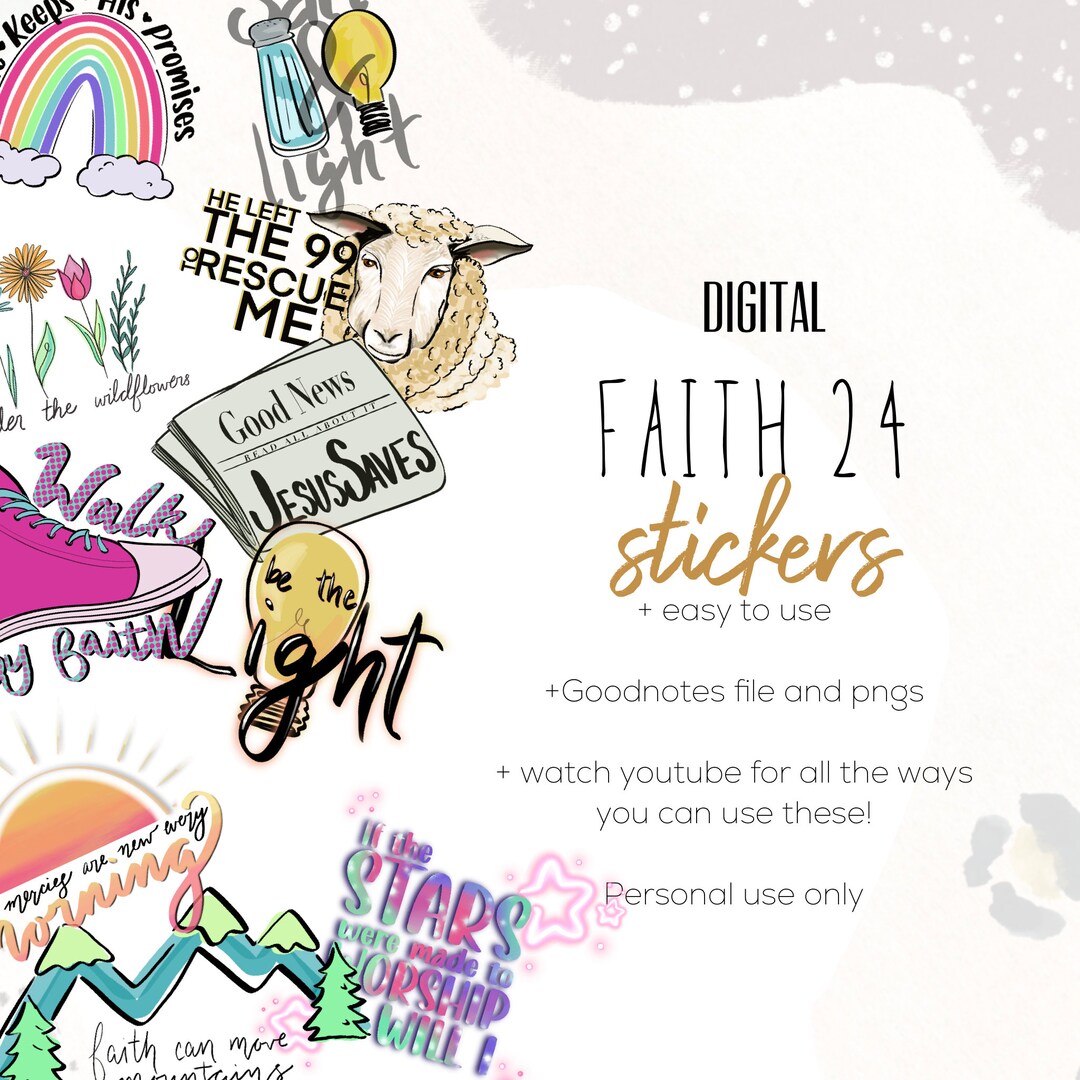 Faith 24 Digital Stickers | Christian Stickers, Religious Stickers ...