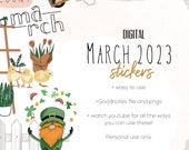 March 2023 Stickers digital stickers | digital download | goodnotes | ipad planner stickers | 2023 planner stickers | monthly stickers