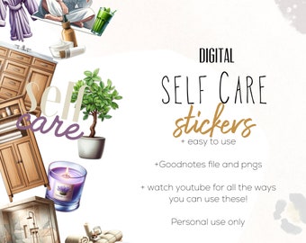 Self Care Digital Stickers Stickers, Digital planning, beauty stickers, cute  stickers for digital planning, scrapbook