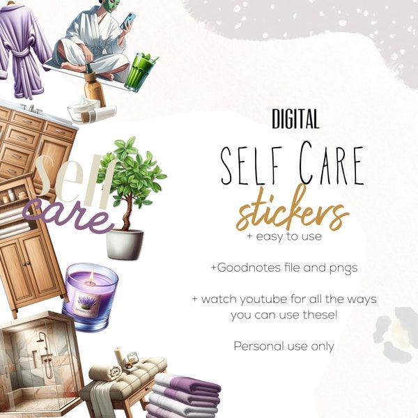 Self Care Digital Stickers Stickers, Digital planning, beauty stickers, cute  stickers for digital planning, scrapbook