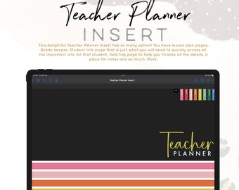 Teacher Planner Digital Insert, School Teacher planner for goodnotes, Teacher Lesson planner, Teacher scheduler, Home school teacher planner