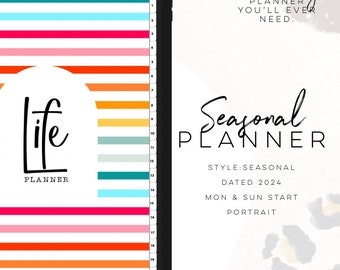 2024 Seasonal Planner Portrait | Digital Seasonal planner easy personalizable planner with insert and widgets | All in one Planner