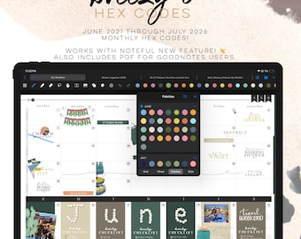 Breezy O Hex Codes  | Noteful version and PDF for Goodnotes users | Digital Planning