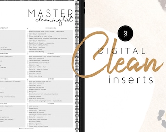 Cleaning Digital INSERTS for the Customizable and Life Digital Planner | Digital inserts only