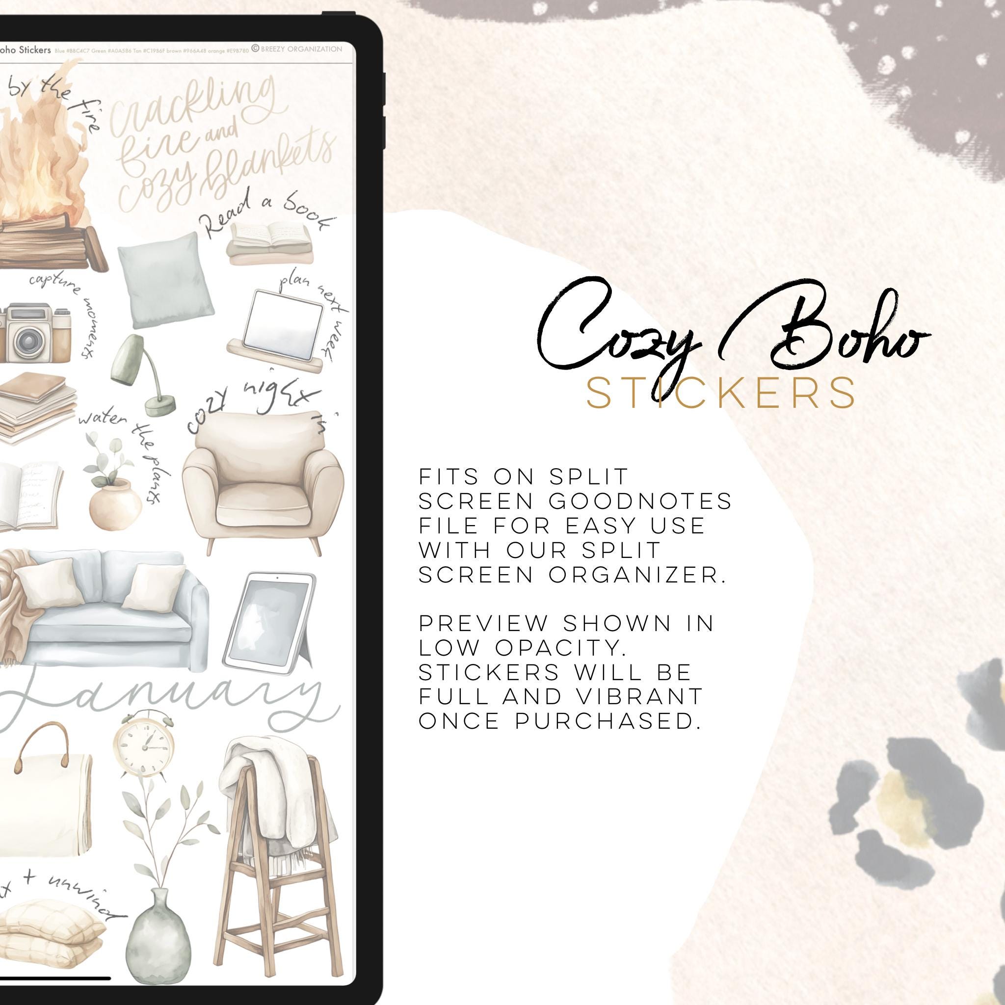 Cozy Boho 24 Digital Stickers | Winter Goodnotes Modern Stickers ...