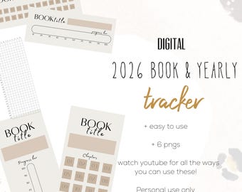Reading & Yearly Tracker Inserts  | Digital inserts only, book tracker, Yearly tracker
