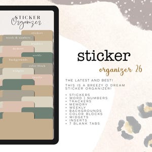 Digitale Sticker Organizer Pal 26 | Widget Organizer | Digitaler Aufkleber-Organizer | Split Screen Stickerbuch