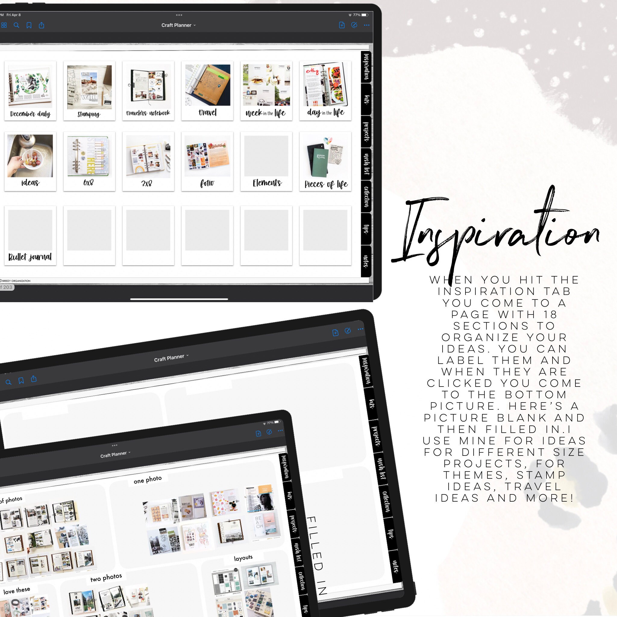 Craft Planner | Digital Craft Planner, Scrapbook Planner, Sewing ...