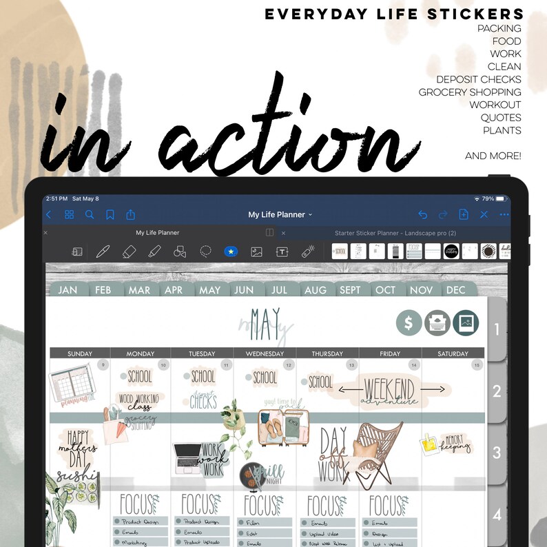 Digital Starter Sticker Planner for Goodnotes Modern - Etsy
