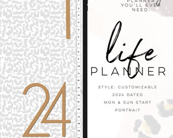 2024 Customizable Life Planner PORTRAIT | Digital life planner easy customizable planner with insert and widgets | All in one Planner