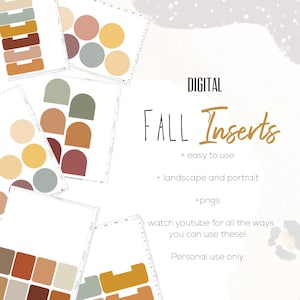 Fall Weekly Digital INSERTS for the Customizable and Life Digital Planner | Digital inserts only