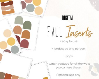 Fall Weekly Digital INSERTS for the Customizable and Life Digital Planner | Digital inserts only