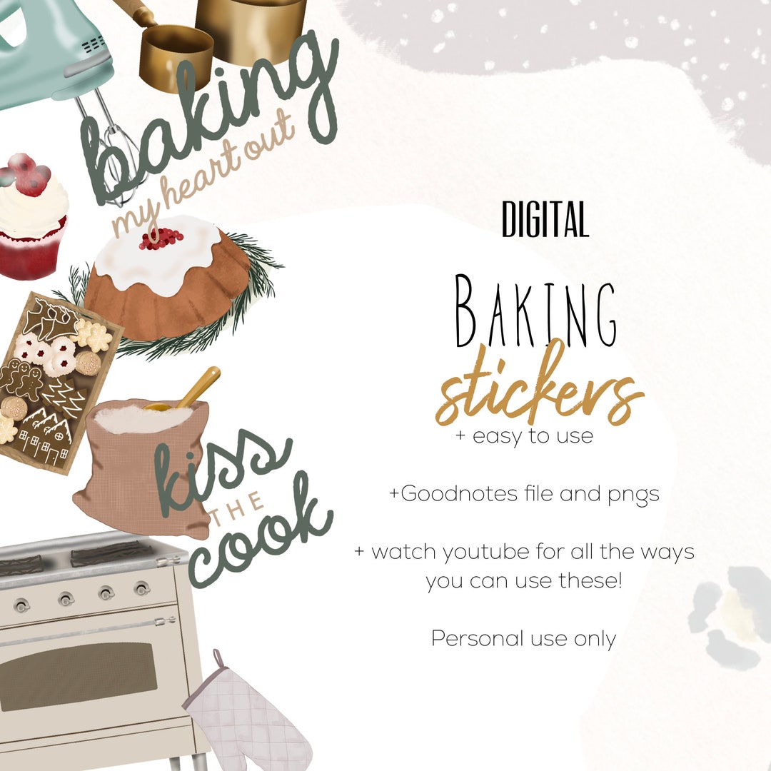 Baking Digital Stickers | Christmas Baking December Goodnotes Modern ...