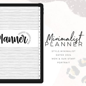 2024 Minimalist Planner PORTRAIT | Digital Minimalist planner easy personalizable planner with insert and widgets | All in one Planner