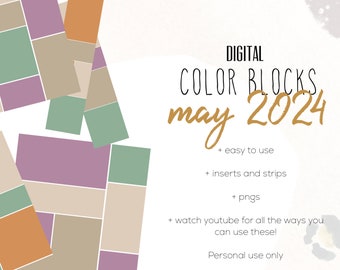 May 24 Color Blocks for the Customizable and Life Digital Planner | Digital inserts and strips