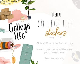 College Life Stickers, Digital planning, work stickers, work from home planning stickers, school stickers for digital planning