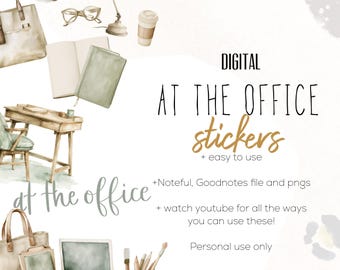 Boho At the Office Digital Stickers, Work from home stickers, Office planning stickers, entrepreneur stickers for digital planning