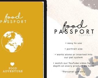 Restaurant Food Review Pal PORTRAIT | Passport Style Digital Planner | Planner Pal Insert