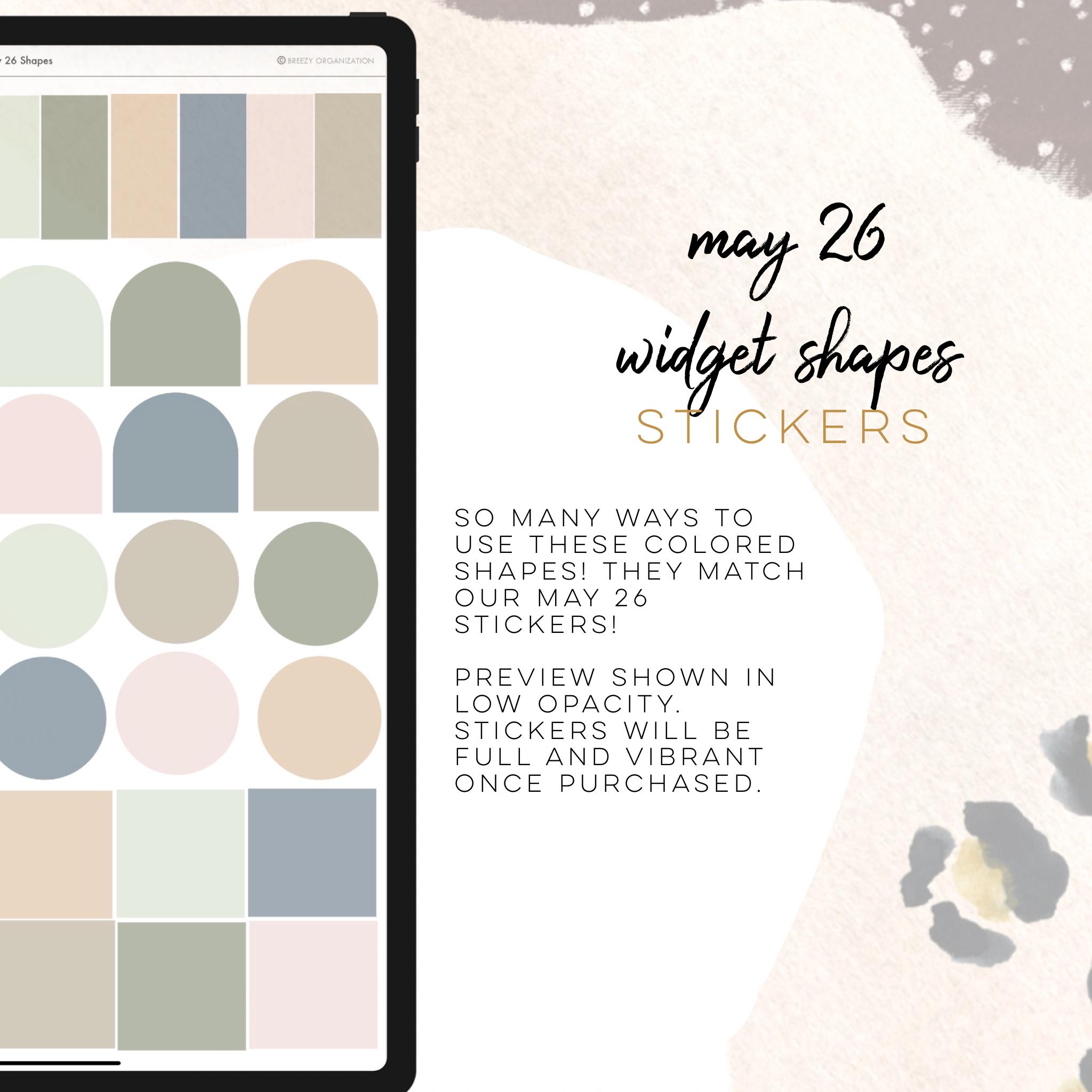 May 2026 Digital Shape Widgets | Digital Modern Stickers to Use in Apps ...