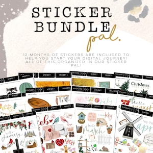 Sticker BUNDEL Pal (splitscreen) sticker, widget en inlegvel met organizer | Digitale stickeropberger | Stickerboek met gesplitst scherm
