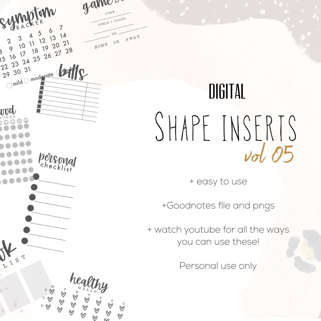 Shape Inserts Vol 05 Stickers | Modern Digital Customizable Widget ...