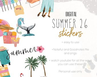 Sommer 26 Aufkleber, Digitale Planung, Outdoor Sticker, Strandausflugsplanung Aufkleber, Sticker für die digitale Planung