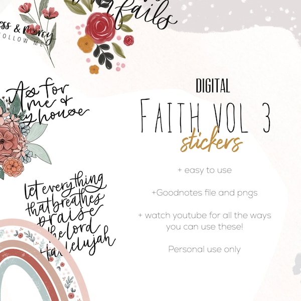 Faith Stickers Vol 3 | Modern floral and rainbow Bible stickers