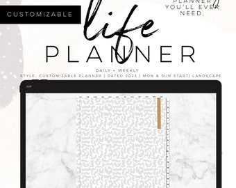 UNDATED Customizable Life Planner LANDSCAPE | Digital life planner easy customizable planner with insert and widgets | All in one Planner