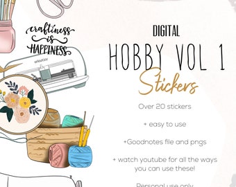 Hobby Craft Stickers 2022  | Modern Digital Summer Stickers for sewing, knitting, painting, craft