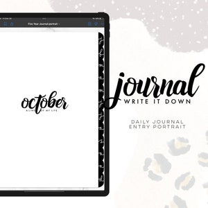 Daily Journal Digital PORTRAIT | Digital Daily journal for goodnotes and more