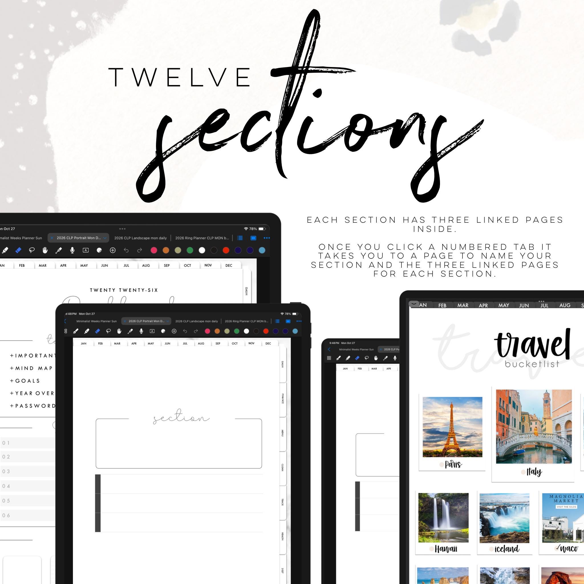 2026 Designed Digital Planner Portrait Hybrid With Insert and Widgets ...