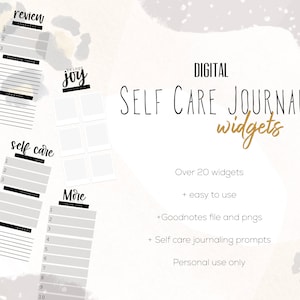 Digital  Self Care Widgets | Digital Self care journal prompts  WIDGETS for the Customizable Digital LIFE Planner | Digital widgets only