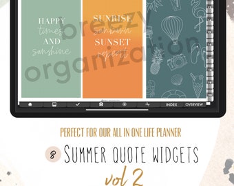 Summer Widget Quotes Vol 2  | Modern Digital Summer Stickers for digital planning