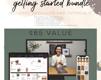 Getting started bundle | Digital planning starter kit | products and how to videos included | Sticker, Planners and Organizer