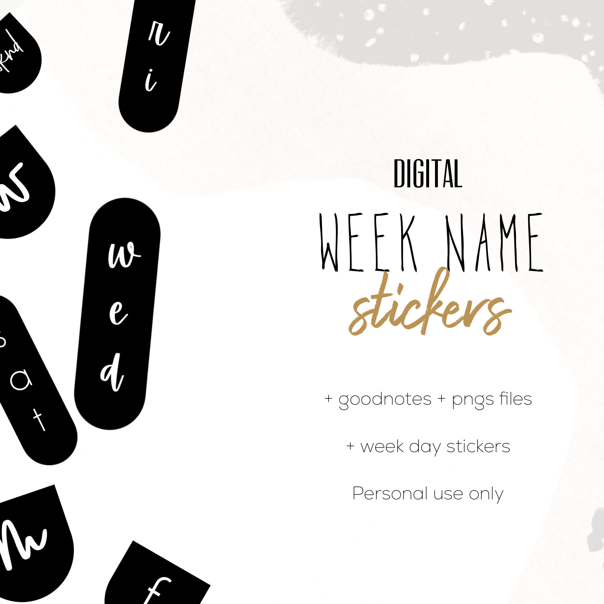 Week Names Stencil Week Day Banner Stickers || Modern Week Name Stickers - Etsy