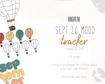 September 26 Mood Tracker Stickers | Modern Digital Mood Stickers