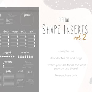 Shape Inserts Vol 2 Stickers  | Modern Digital Widget Stickers