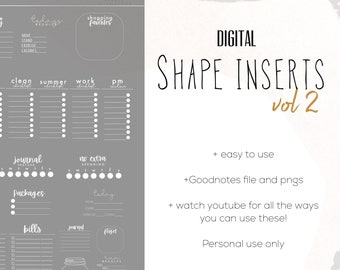 Shape Inserts Vol 2 Stickers  | Modern Digital Widget Stickers