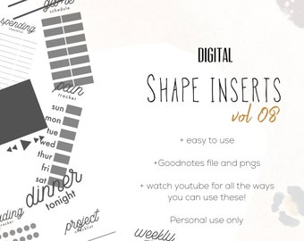 Shape Inserts Vol 08 Stickers  | Modern Digital Customizable Widget Stickers