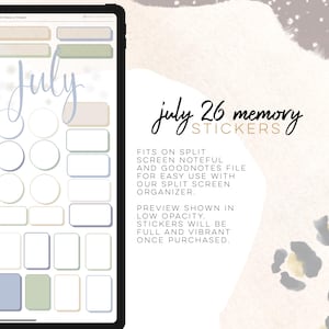 July 26 Memory digital stickers | Memory stickers goodnotes and noteful modern stickers, image 2