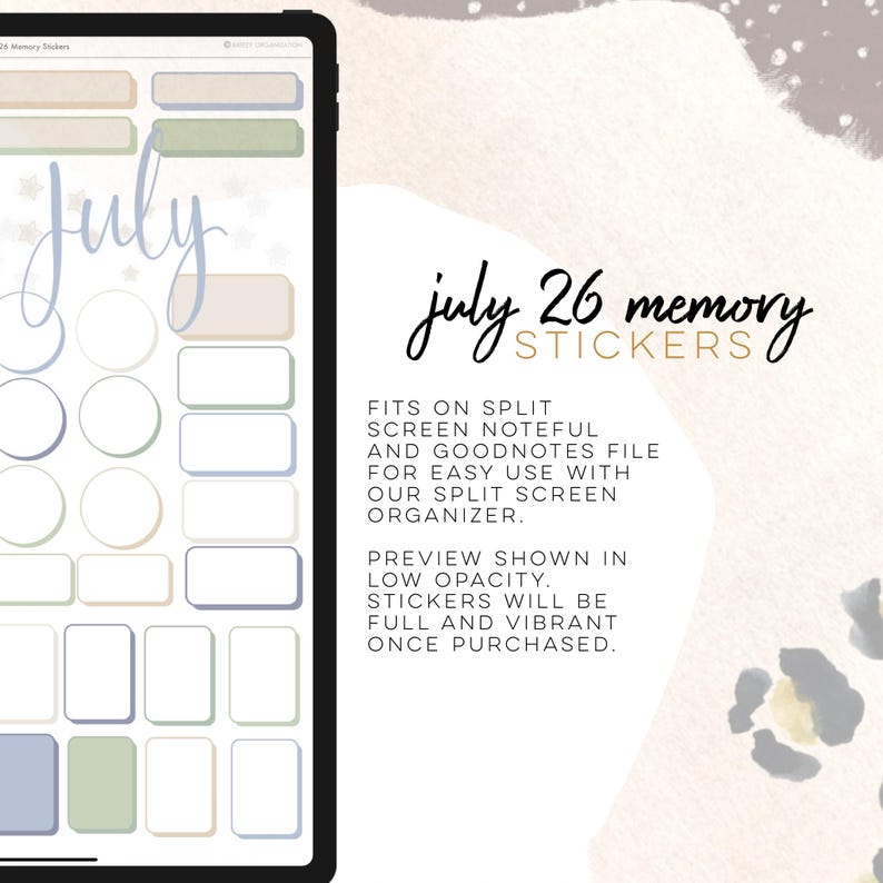 July 26 Memory digital stickers | Memory stickers goodnotes and noteful modern stickers, image 2