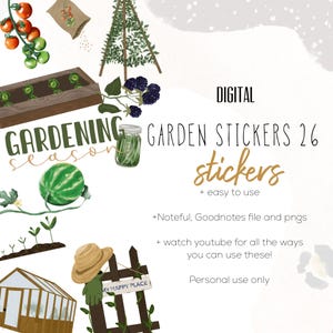 Garden Stickers 26, Digital planning, Outdoor work stickers, Gardening planning stickers, stickers for digital planning