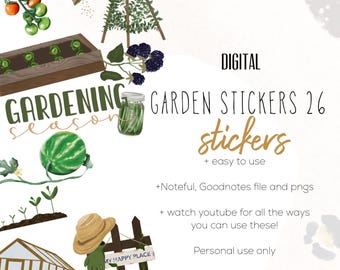 Garden Stickers 26, Digital planning, Outdoor work stickers, Gardening planning stickers, stickers for digital planning