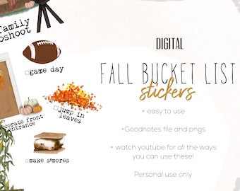 Herfstbucketliststickers voor Goodnotes | Digitale herfststickers stickers moderne stickers