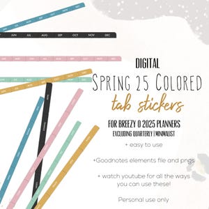 Spring Tab 2025 Stickers for Goodnotes, Spring tab stickers | Month tab digital stickers