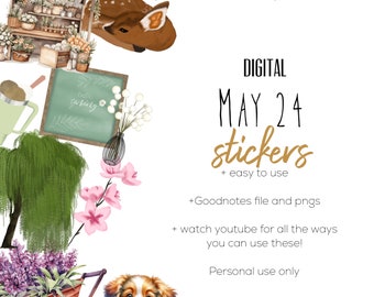 May 24 digital stickers | goodnotes stickers | modern stickers | cute digital stickers | scrapbook stickers