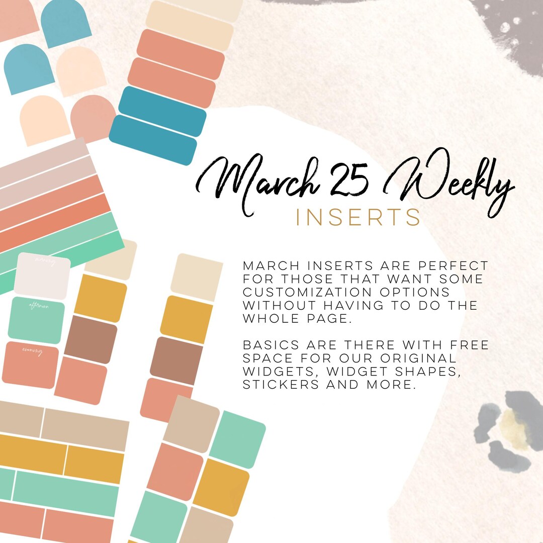 Digital Insert Card March 25 Weekly Digital INSERTS for the Customizable and Life Digital ...